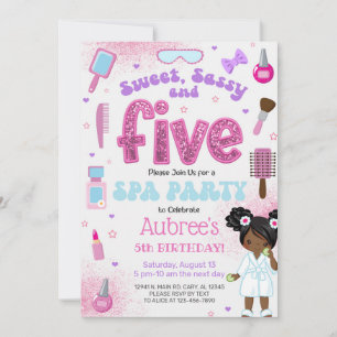 SPA, invitación de cumpleaños número 5 de niña, 5