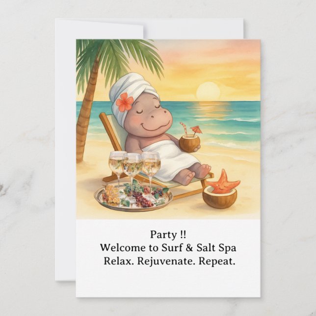 Spa junto a la playa con invitación de Hippo (Anverso)