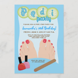 SPA PEDICURE Pedi Party Invitación 5x7