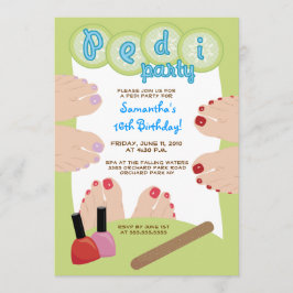 SPA PEDICURE Pedi Party Invitación 5x7