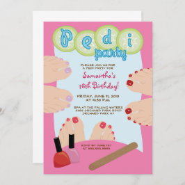 SPA PEDICURE Pedi Party Invitación 5x7