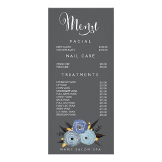 Spa Salón De Belleza Menú Diseñador Lista De Preci