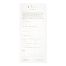 Spa Skincare White Service Price Menú