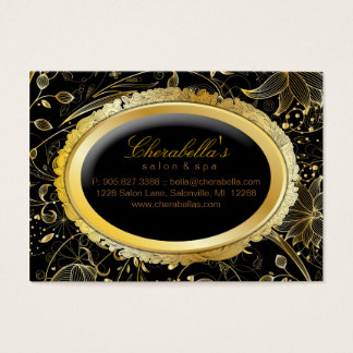 Spa Tarjeta Regalo Spa Elegante Dorado Floral Negr
