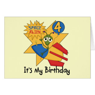 Space Alien 4ª camisetas y regalos de cumpleaños