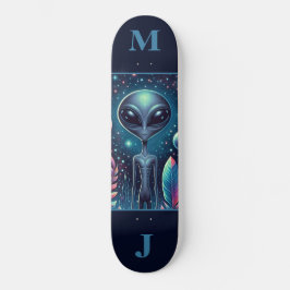Space Alien Personalized Skateboard
