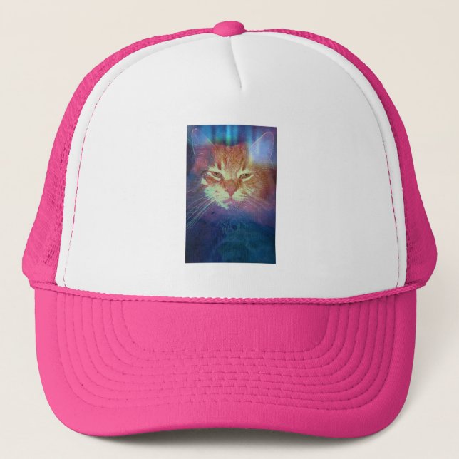 Space Kitty Dice Leer Mi Sombrero Camionero De Ojo (Anverso)