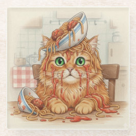 Spaghetti Kitty, Naranja, Posavasos de Vidrio