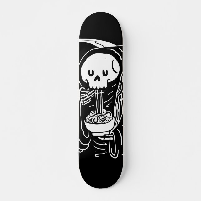 Spaghetti Reaper minimalistic skateboard design (Anverso )