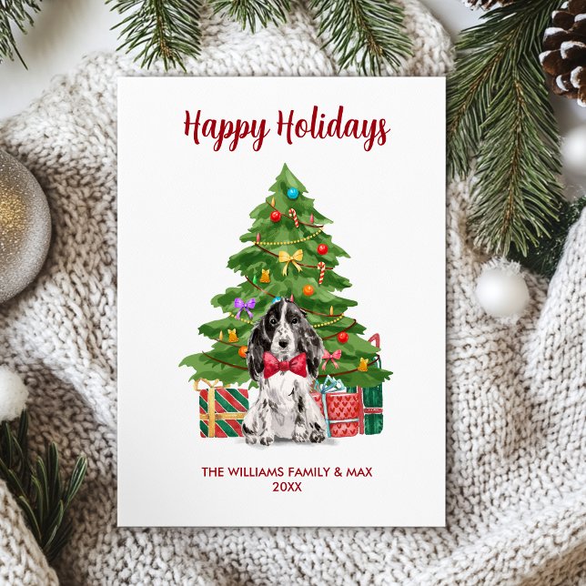 Spaniel Adorable Familia Navidad Perro (Subido por el creador)