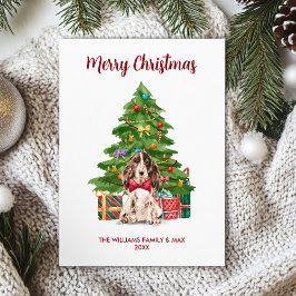Spaniel Familia de Perros Navidad
