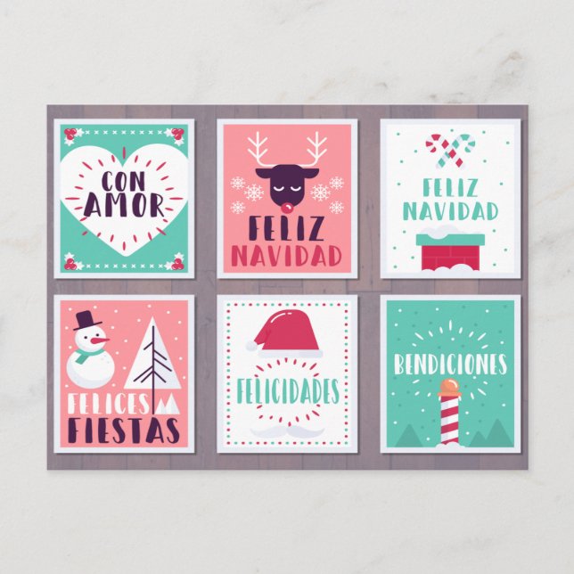 SPANISH FELIZ NAVIDAD CHRISTMAS CARD SET (Anverso)