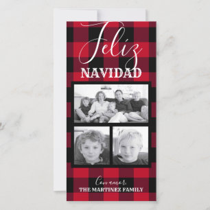 Spanish Feliz Navidad Red Buffalo Check Photos