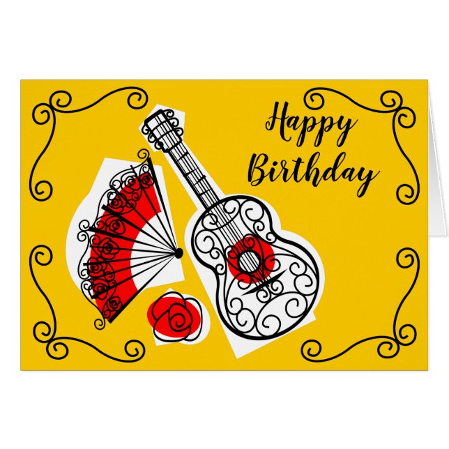 Spanish Souvenirs Corners Birthday landscape (Anverso (Horizontal))