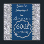Sparkle 60th Birthday Party ROYAL BLUE Invitación<br><div class="desc">A la moda con cristales espumosos...  Disfruta de la invitación de este show...  Para todos los cumpleaños o aniversarios de hitos</div>