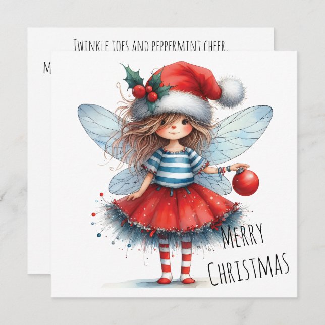 Sparkle Fairy with Ornament – Holiday Card (Anverso / Reverso)