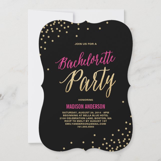 Sparkle | Invitación a la Fiesta de Soltera (Anverso)