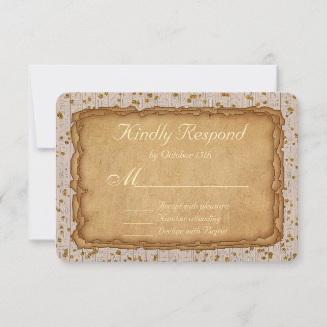 Sparkle Papyrus Ancient Wedding RSVP (Anverso)