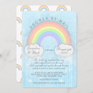Sparkle Pastel Rainbow Shower Por Invitación Por C