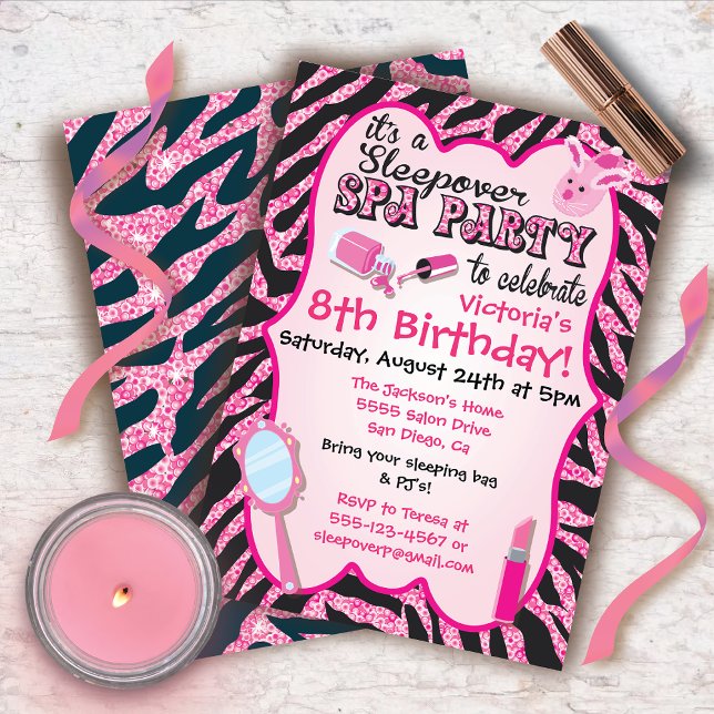Sparkle Sleepover Spa Invitaciones a la fiesta de  (Subido por el creador)