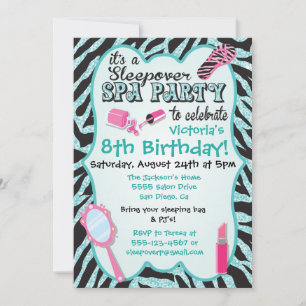 Sparkle Sleepover Spa Invitaciones a la fiesta de