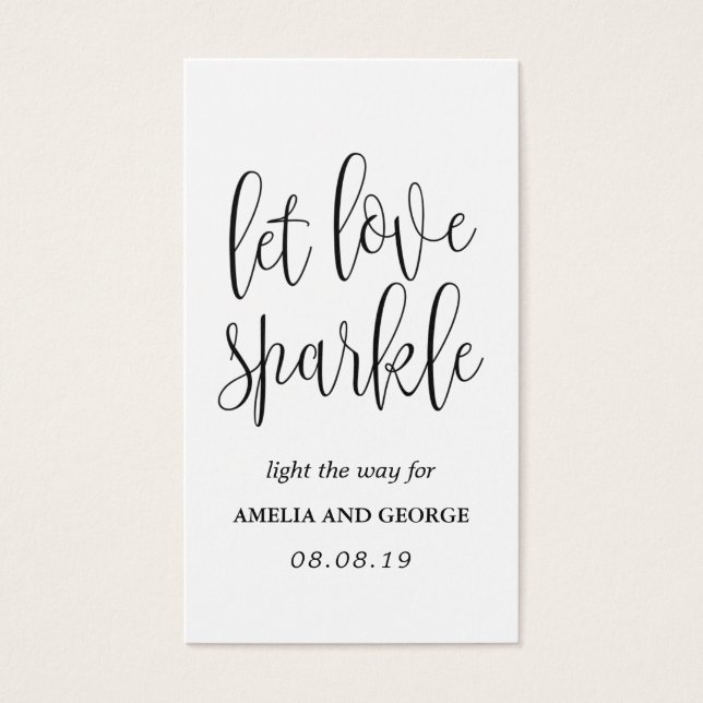Sparkler envía etiquetas caligrafía encantadora (Frente)