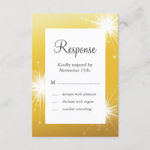 Sparkler Gold Wedding RSVP