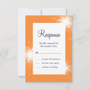 Sparkler Wedding RSVP (naranja)