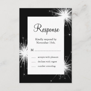 Sparkler Wedding RSVP (negro)