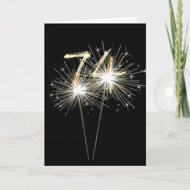 Sparklers por 74 años con tarjeta negra (Anverso)