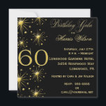 Sparkling Gala invitaciones de cumpleaños número 6<br><div class="desc">A tus invitados les encantará esta invitación personalizada de gala dorada y brillante negra de 60 años con estrellas brillantes. Esta es una invitación perfecta. Sencilla pero festiva, la elegante, moda, clásica y elegante invitación a la fiesta de cumpleaños número 60 es una manera apropiada de celebrar a su invitado...</div>