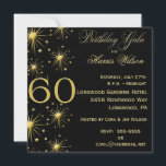 Sparkling Gala invitaciones de cumpleaños número 6<br><div class="desc">A tus invitados les encantará esta invitación personalizada de gala dorada y brillante negra de 60 años con estrellas brillantes. Esta es una invitación perfecta. Sencilla pero festiva, la elegante, moda, clásica y elegante invitación a la fiesta de cumpleaños número 60 es una manera apropiada de celebrar a su invitado...</div>