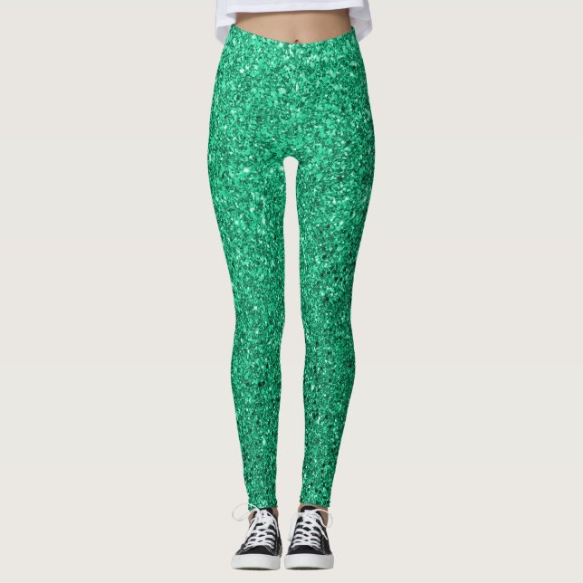 Sparkling Green Purpurina Leggings (Anverso)