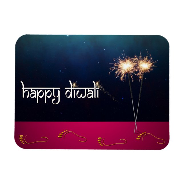 Sparkling Happy Diwali - Imán flexible (Horizontal)