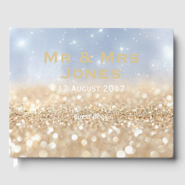 Sparkling Libro de invitados Mr & Mrs Boda (Anverso)