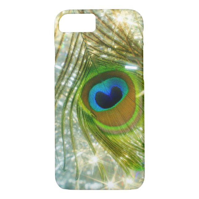 Sparkling Peacock Feather iPhone 7 funda (Reverso)
