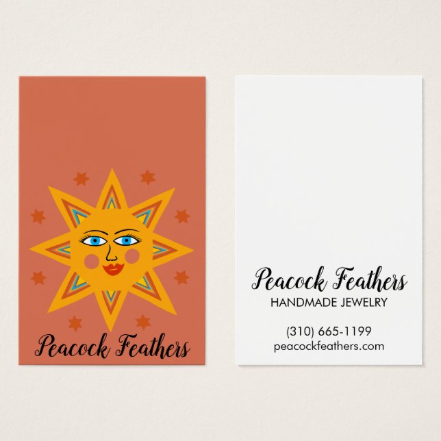 Sparkling Sun Earring Necklace Jewelry DisplayCard (Anverso y reverso)