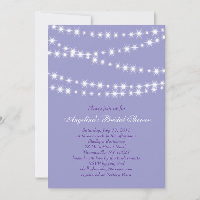 Sparkling Twinkle Lights: Invitación a la ducha de (Anverso)