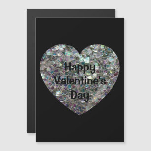 Sparkly colorido mosaico plateado San Valentín neg