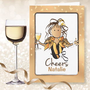 Sparkly Girly Glam cualquier tarjeta de cumpleaños