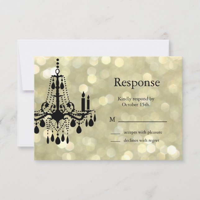Sparkly Gold Chandelier RSVP (Anverso)