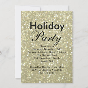 Sparkly Gold Holiday Invitación corporativa