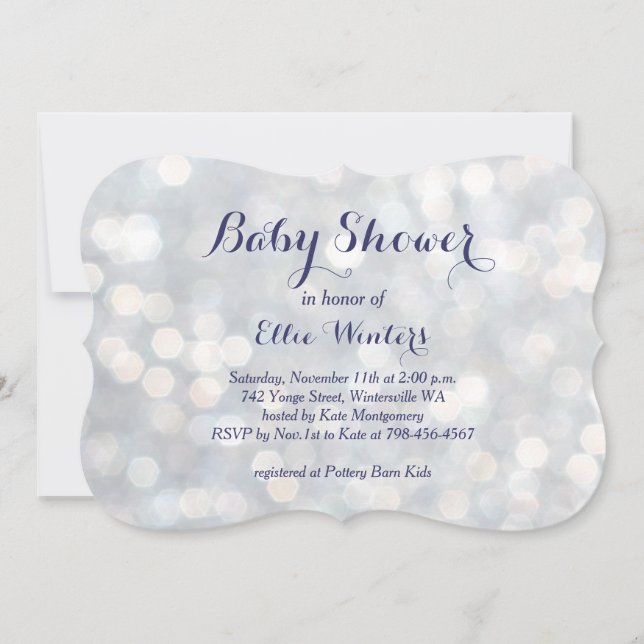 Sparkly Ilumina la invitación de Baby Shower (Anverso)