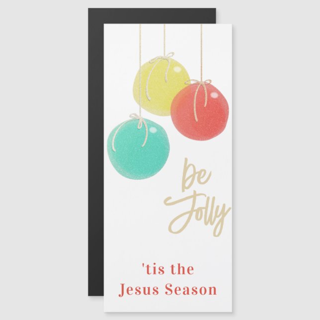 Sparkly Navidades balls tarjeta magnética (Anverso/Reverso)