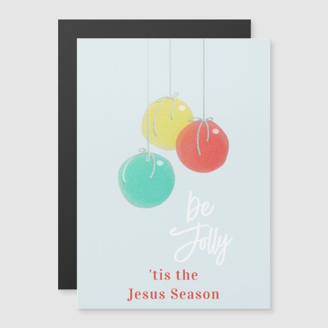 Sparkly Navidades balls tarjeta magnética (Anverso/Reverso)