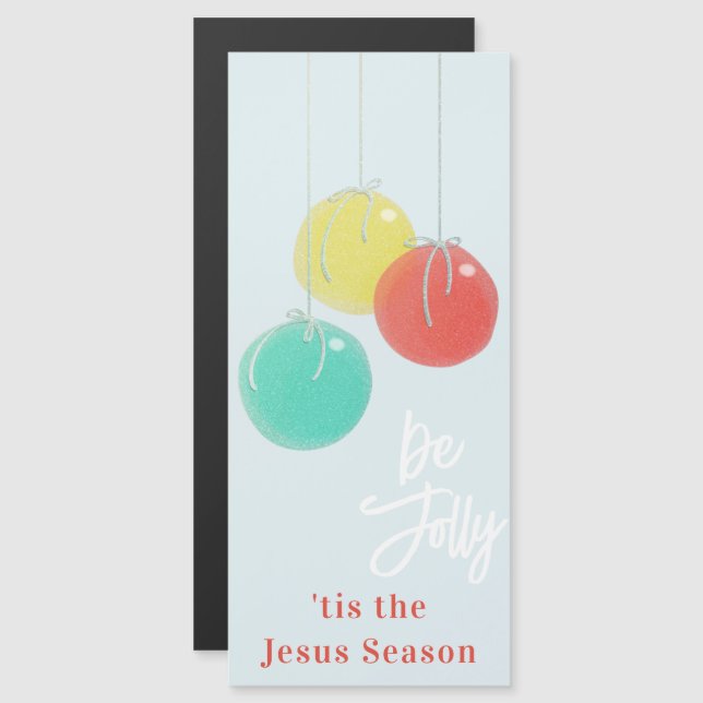 Sparkly Navidades balls tarjeta magnética (Anverso/Reverso)