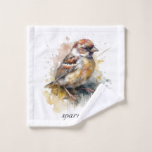 Sparrow de acuarela rusa, personalizado
