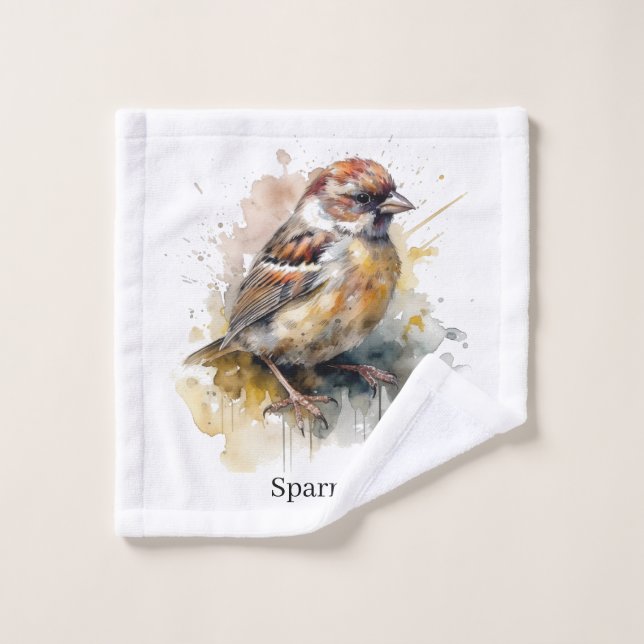 Sparrow de acuarela rusa, personalizado (Toallita)