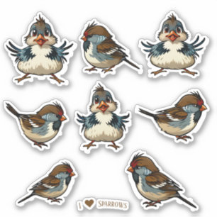 Sparrows Scrapbook Stationery Pegatinas