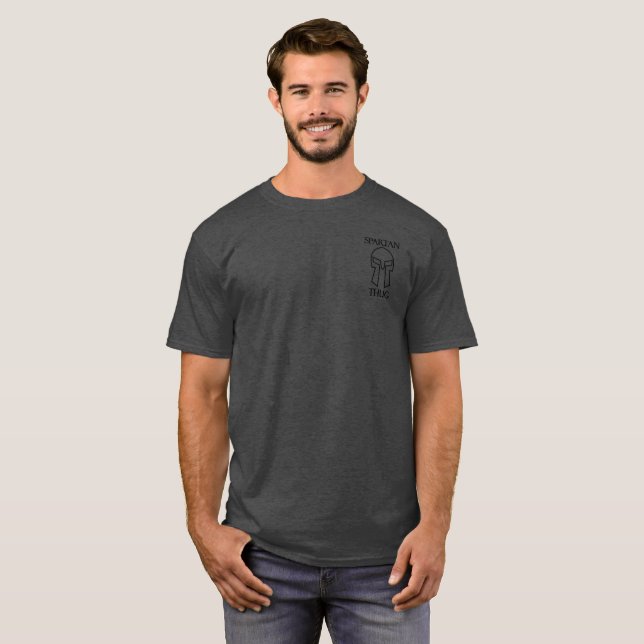 Spartan Thug - Camiseta negra básica para hombres (Anverso completo)